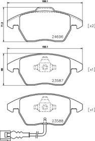 HELLA PAGID 8db355023161 -  Комплект тормозных колодок, дисковый тормоз